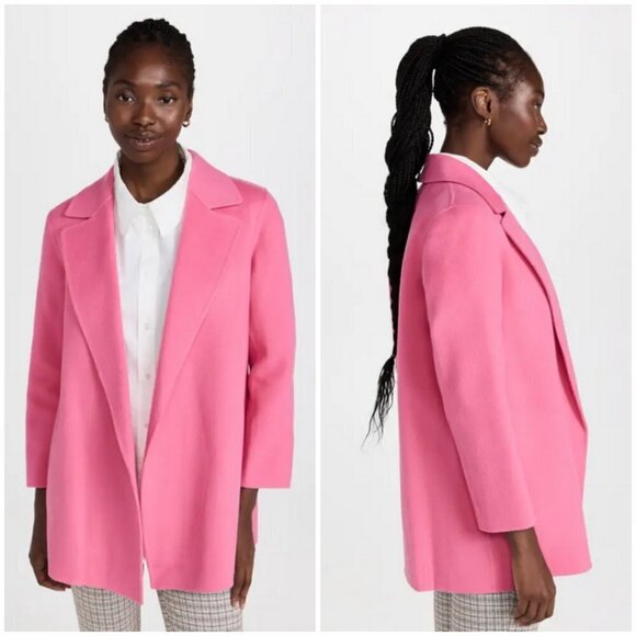 💕THEORY💕 Clairene Luxe Blazer Coat Wool Cashmere Blend Pink Orchid Large L NWT - Picture 5 of 16